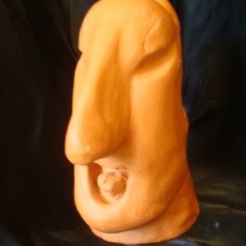 Sculpture titled "Easter Island" by Katalin Homolya, Original Artwork, Ceramics