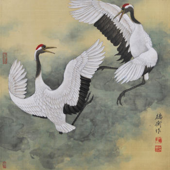 Disegno intitolato "飞舞" da Hong Kong City Art Fair, Opera d'arte originale, Carbone