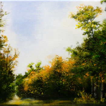 Pintura intitulada ""Sentier-de-forêt".…" por Hongie, Obras de arte originais, Acrílico