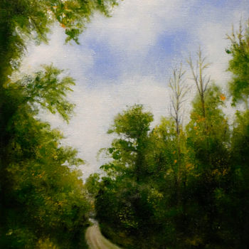 Painting titled ""Le chemin de la Mu…" by Hongie, Original Artwork, Acrylic Mounted on Wood Stretcher frame
