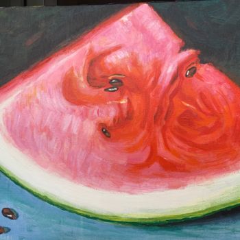 Painting titled "Watermelon" by Jin Hong, Original Artwork, Acrylic