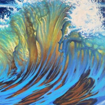 Painting titled "sea wave 1" by Jin Hong, Original Artwork, Acrylic