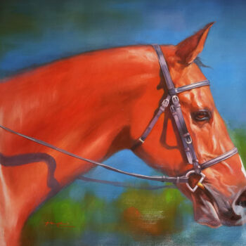 Painting titled "Oil painting animal…" by Hongtao Huang, Original Artwork, Oil