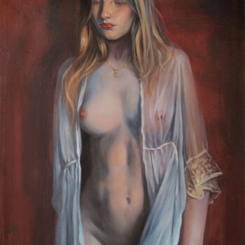 Oil painting artwork-Gauzy dress