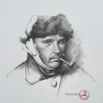 Dessin intitulée "Portrait of van gogh" par Hongtao Huang, Œuvre d'art originale, Crayon