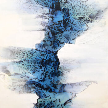 Schilderij getiteld "Storm" door Hongyun He, Origineel Kunstwerk, Inkt Gemonteerd op Houten paneel