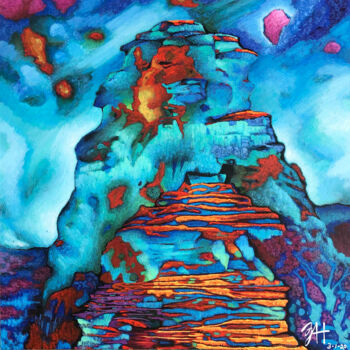 Картина под названием "Sedona" - Hongz Neher, Подлинное произведение искусства, Акрил Установлен на Деревянная рама для носи…
