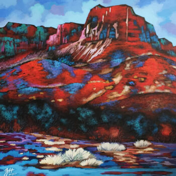 Картина под названием "Sedona View" - Hongz Neher, Подлинное произведение искусства, Акрил Установлен на Деревянная рама для…