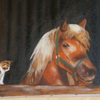 Malarstwo zatytułowany „le cheval” autorstwa Queau, Oryginalna praca