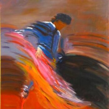 Schilderij getiteld "torero" door Queau, Origineel Kunstwerk