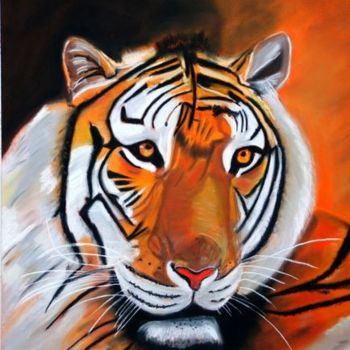 Painting titled "tigre" by Queau, Original Artwork