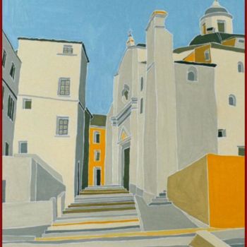 Painting titled "Eglise de Calvi" by Vincent Honnore, Original Artwork