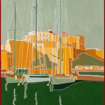 Pintura intitulada "Port de Calvi" por Vincent Honnore, Obras de arte originais