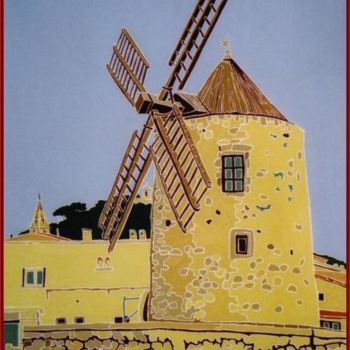Картина под названием "Moulin d' Allauch" - Vincent Honnore, Подлинное произведение искусства