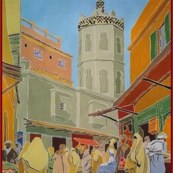 Painting titled "Medina a Alger" by Vincent Honnore, Original Artwork