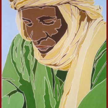 Painting titled "Touareg vert" by Vincent Honnore, Original Artwork