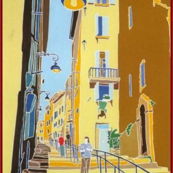 Painting titled "Montée des Accoules" by Vincent Honnore, Original Artwork