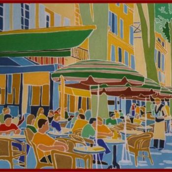 Painting titled "Cours Mirabeau Aix…" by Vincent Honnore, Original Artwork