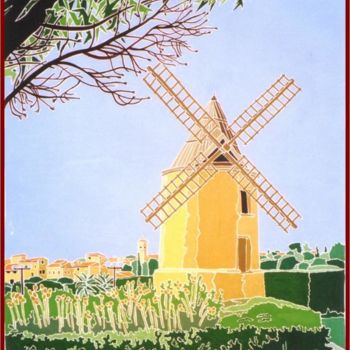 Pintura intitulada "Moulin de Plan de C…" por Vincent Honnore, Obras de arte originais