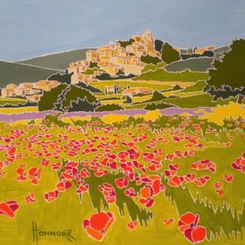 Painting titled "SIMIANE / LUBERON" by Vincent Honnore, Original Artwork