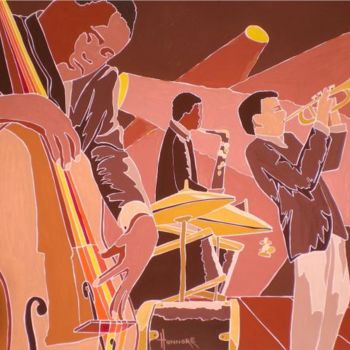 Painting titled "JAZZ" by Vincent Honnore, Original Artwork