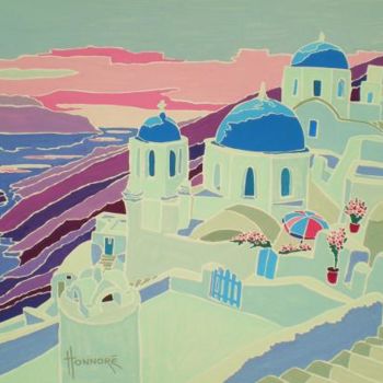 Painting titled "SANTORIN" by Vincent Honnore, Original Artwork