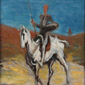 Peinture intitulée "Don Quichotte et Sa…" par Honoré Daumier, Œuvre d'art originale, Huile