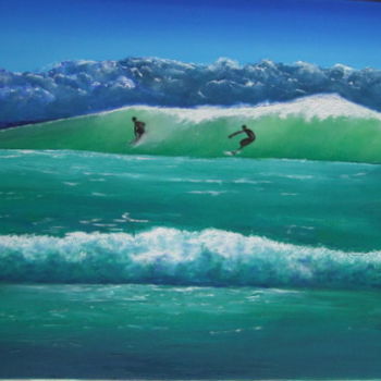 Peinture intitulée "SURFERS" par Monique Le Bellec, Œuvre d'art originale