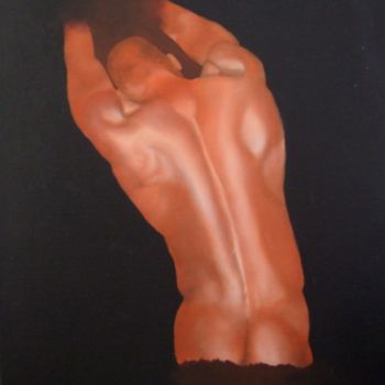 Peinture intitulée "L'homme tiré du sol" par Monique Le Bellec, Œuvre d'art originale