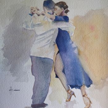 Painting titled "Tango Festival" by Horacio Cobas, Original Artwork, Watercolor