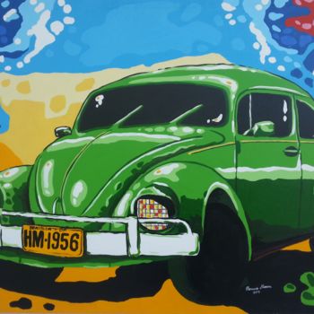 Pintura titulada "fusca-verde-127-x-1…" por Horacio Moura, Obra de arte original, Acrílico