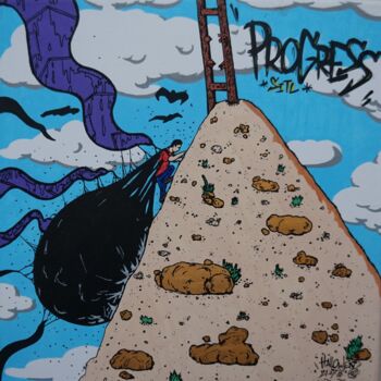 Painting titled "PROGRESS" by Horb, Original Artwork, Acrylic