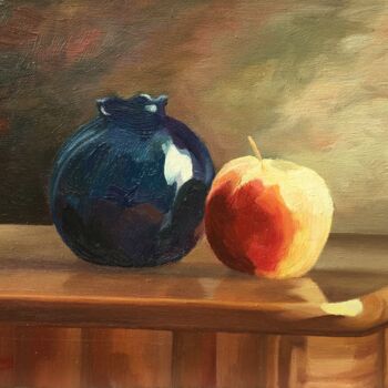 Pintura titulada "Still life with rou…" por Horia Solomon, Obra de arte original, Oleo