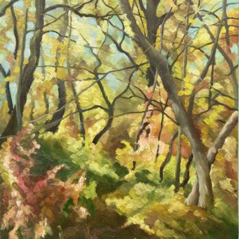 Painting titled "Autumn clearing" by Horia Solomon, Original Artwork, Oil