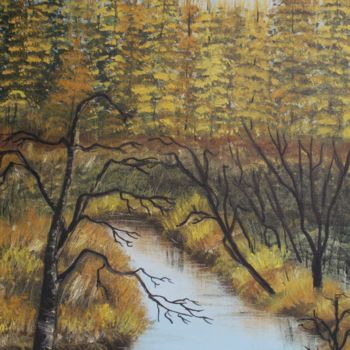 Painting titled "foret-d-automne.jpg" by Anne-Marie Thys, Original Artwork, Oil