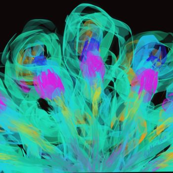 Цифровое искусство под названием "night-flowers" - H&M, Подлинное произведение искусства, Цифровая живопись