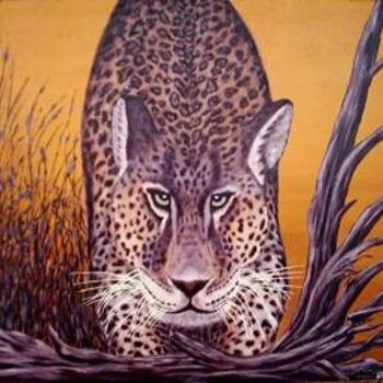 Pittura intitolato "Leopard" da Horst Rehmann, Opera d'arte originale, Olio