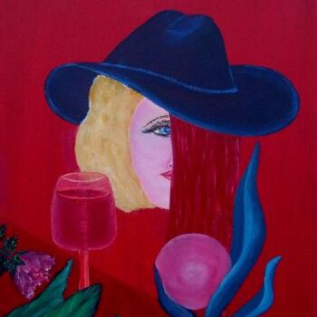 Schilderij getiteld "lady-in-red-002.jpg" door Horst Rehmann, Origineel Kunstwerk, Anders