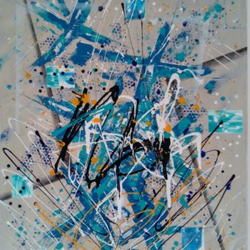 Pintura titulada "X azul" por Marco Gomes, Obra de arte original, Acrílico