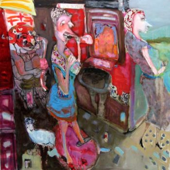 Peinture intitulée "La vie communautaire" par Hortense Garand Vernaison, Œuvre d'art originale
