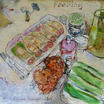 Painting titled "Fooding" by Hortense Garand Vernaison, Original Artwork