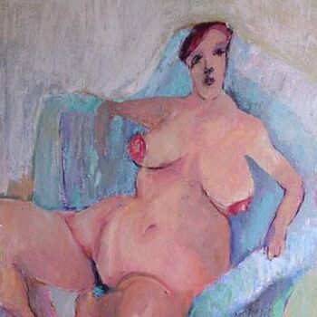 Malerei mit dem Titel "Femme aux gros seins" von Hortense Garand Vernaison, Original-Kunstwerk