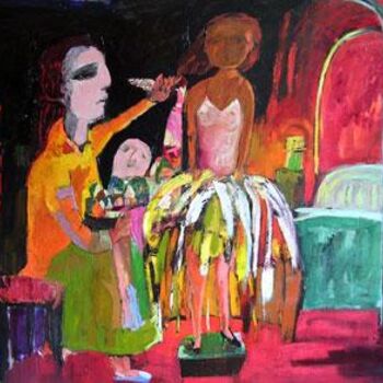 Painting titled "La robe de mariage" by Hortense Garand Vernaison, Original Artwork