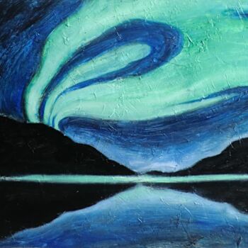 Pittura intitolato "Aurora Borealis (1)" da Horusartwork, Opera d'arte originale, Acrilico