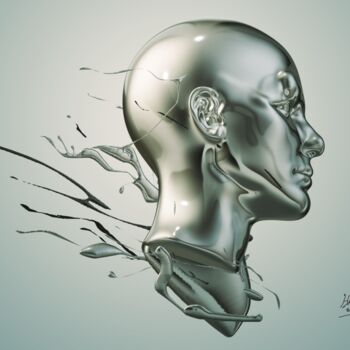 Arts numériques intitulée "Le Transhumanisme" par Hosni Gharbi, Œuvre d'art originale, Peinture numérique