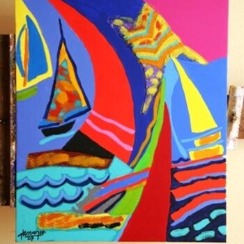 Painting titled "SAILS- 1" by Said Aniff Hossanee, Original Artwork
