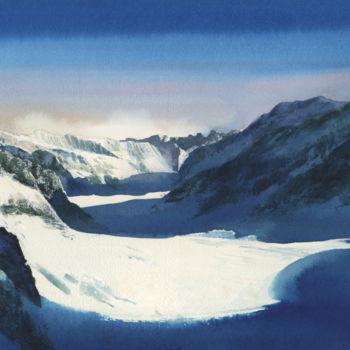 绘画 标题为“细雪-01” 由滚烫 太阳鸟 (hotsunbird), 原创艺术品, 水彩