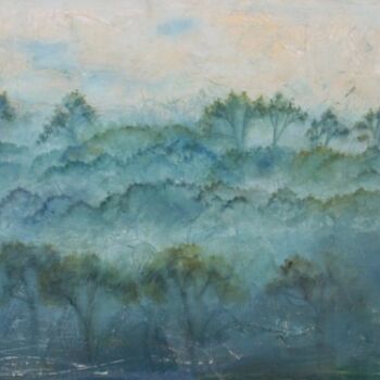 Painting titled "foret d'eucalyptus" by Houda Khalladi, Original Artwork