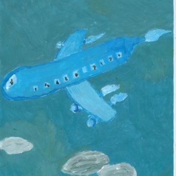 Peinture intitulée "airplane" par Rotan, Œuvre d'art originale