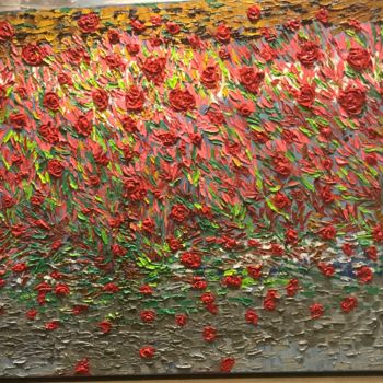 Painting titled "LOST in flowers" by Howaida Kamel, Original Artwork, Oil